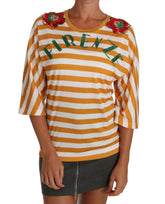 Dolce & Gabbana White Orange FIRENZE Top T-shirt -   -  Dolce & Gabbana.